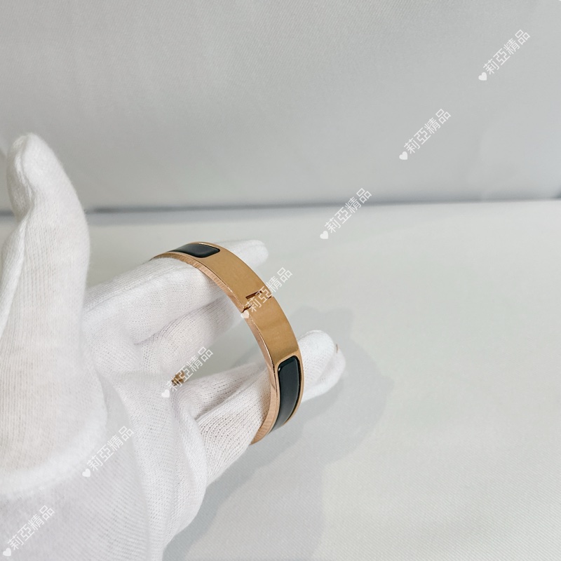 莉亞精品♡ Hermes 黑金H手環 PM 二手美品-2