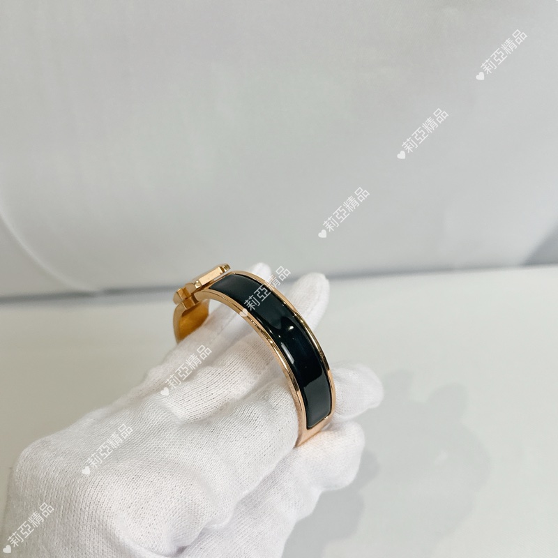 莉亞精品♡ Hermes 黑金H手環 PM 二手美品-3