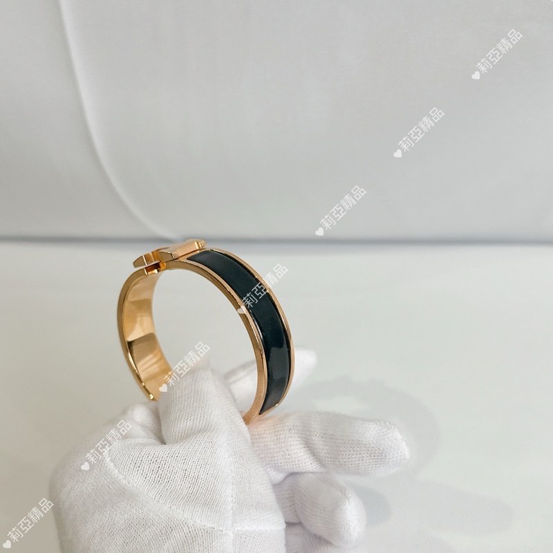 莉亞精品♡ Hermes 黑金H手環 PM 二手美品-4