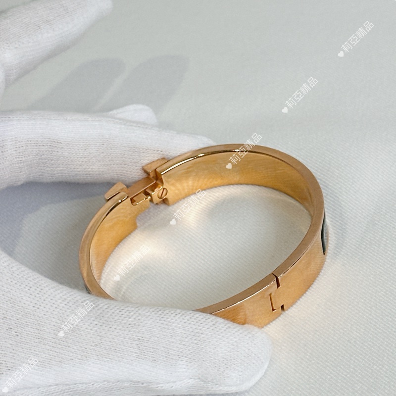 莉亞精品♡ Hermes 黑金H手環 PM 二手美品-7