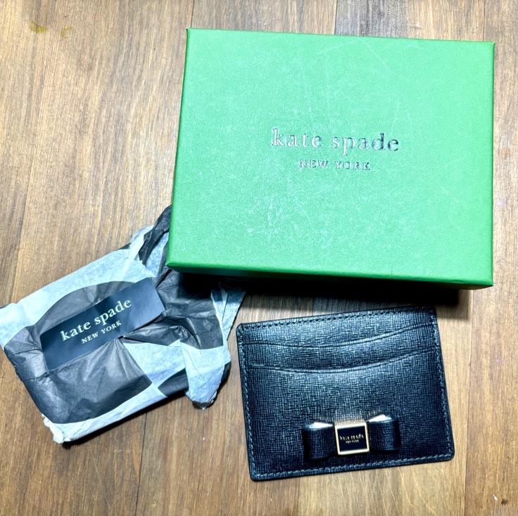Kate spade 紐約 全新 完整外盒 蝴蝶結名片夾-3