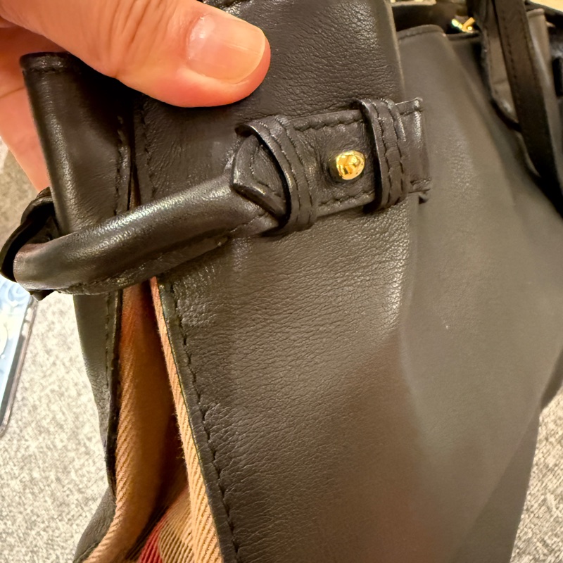 BURBERRY The Banner Vintage 格紋背帶兩用包中號-14