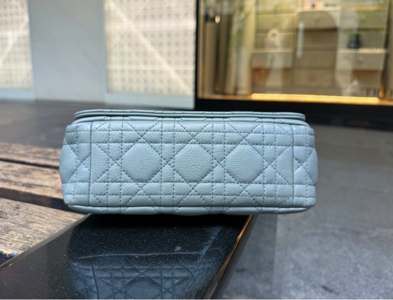 DIOR CARO 天藍色 藤格紋肩背包 小號 二手美品.-10