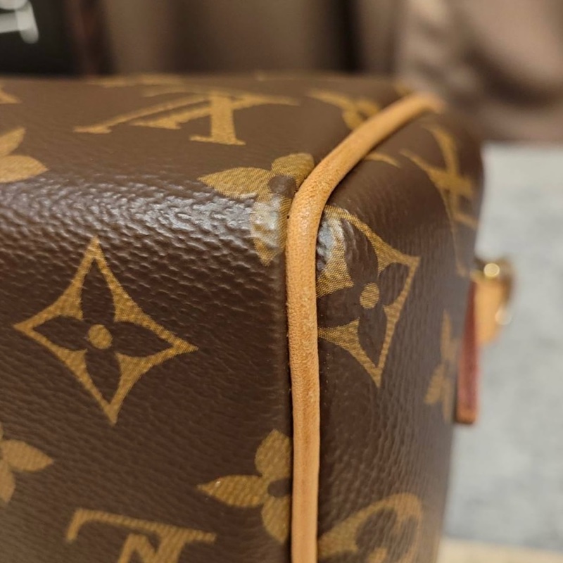 Louis Vuitton Speedy 20 老花 芯片款 有盒有套 奶茶色背帶-2