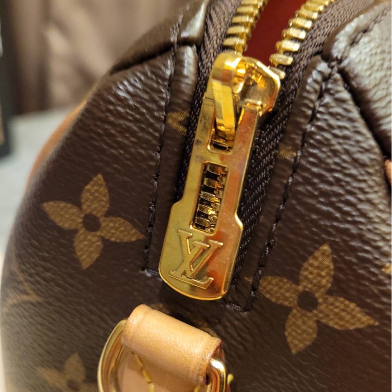 Louis Vuitton Speedy 20 老花 芯片款 有盒有套  奶茶色背帶-18