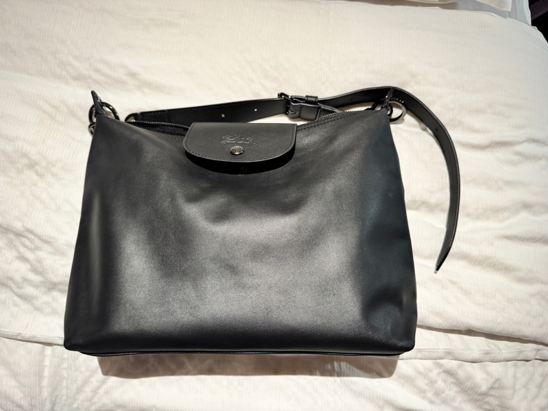 Longchamp HOBO 黑色 皮革包-11