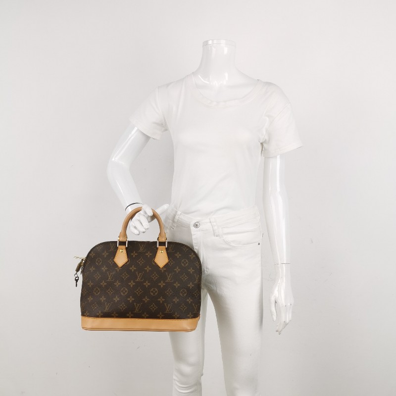 Louis Vuitton (LV) Alma小號植鞣革Monogram印花貝殼包手提包-1