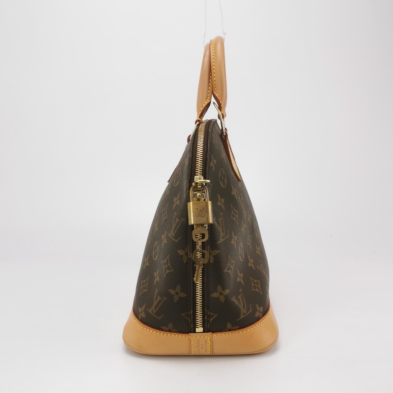 Louis Vuitton (LV) Alma小號植鞣革Monogram印花貝殼包手提包-3