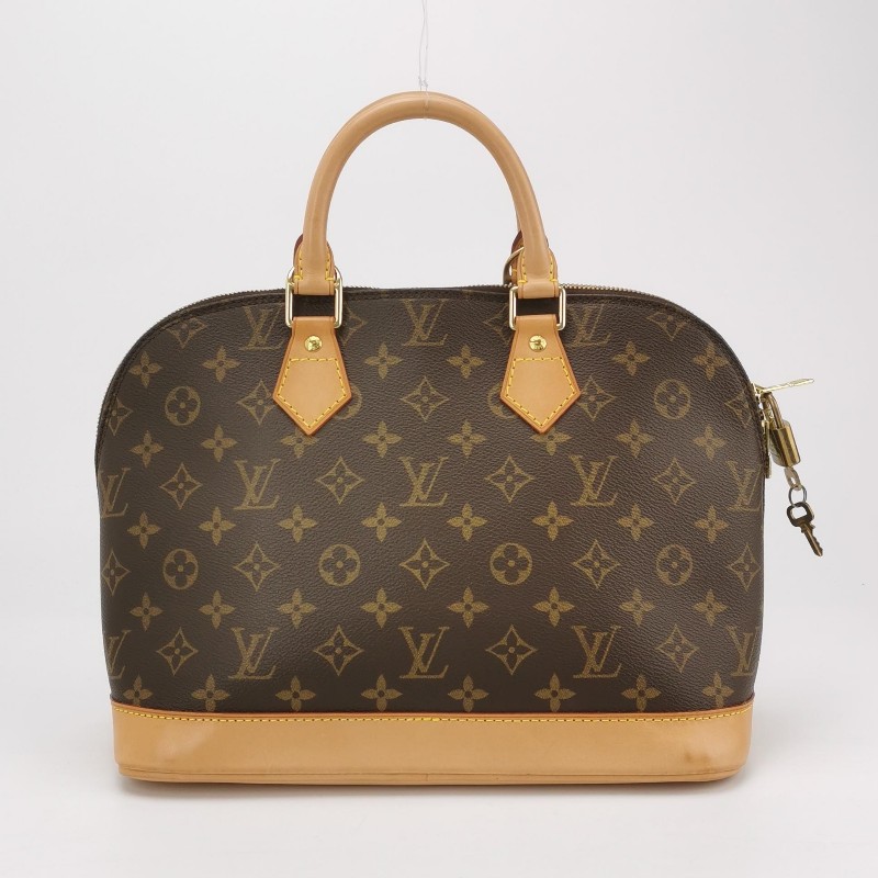 Louis Vuitton (LV) Alma小號植鞣革Monogram印花貝殼包手提包-4