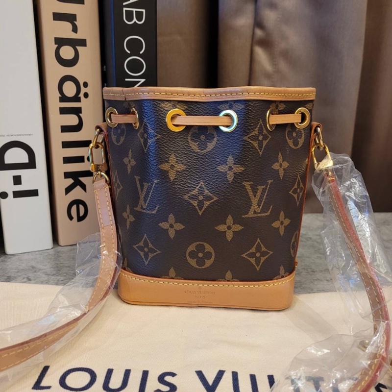 LV新款 nano noe 小水桶包 老花 芯片款 二手商品-4