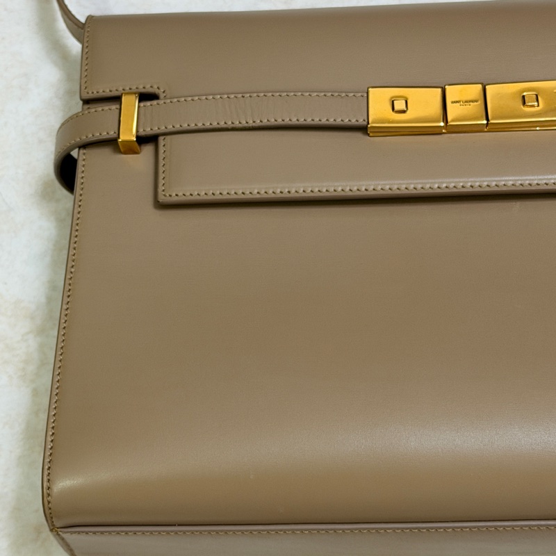 Saint Laurent Manhattan Bag 灰米駝色金扣 曼哈頓 中號-1