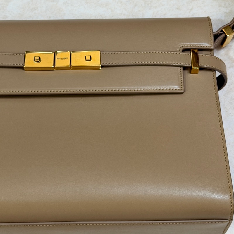 Saint Laurent Manhattan Bag 灰米駝色金扣 曼哈頓 中號-2