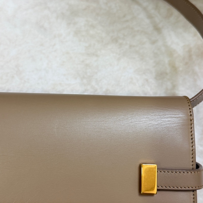 Saint Laurent Manhattan Bag 灰米駝色金扣 曼哈頓 中號-10