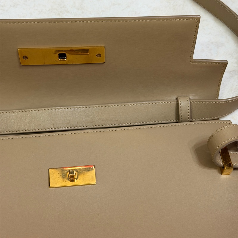 Saint Laurent Manhattan Bag 灰米駝色金扣 曼哈頓 中號-19