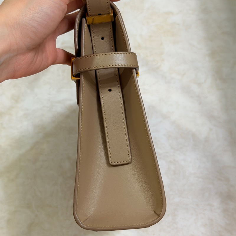Saint Laurent Manhattan Bag 灰米駝色金扣 曼哈頓 中號-21