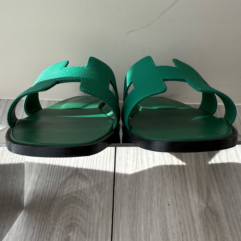 HERMES 仙人掌綠色H拖鞋 37號-4