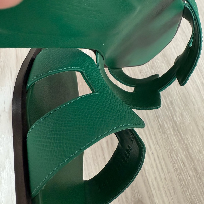 HERMES 仙人掌綠色H拖鞋 37號-10