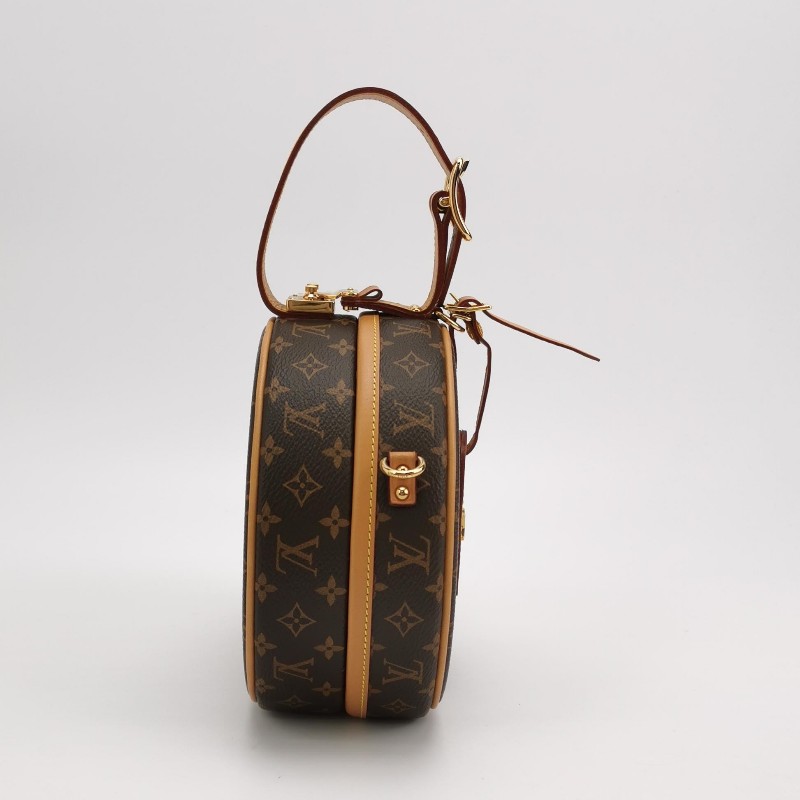 Louis Vuitton (LV) Boite Chapeau小號植鞣革Monogram印花圓餅包斜挎單肩包-3