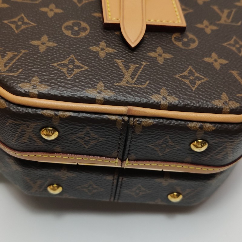 Louis Vuitton (LV) Boite Chapeau小號植鞣革Monogram印花圓餅包斜挎單肩包-12