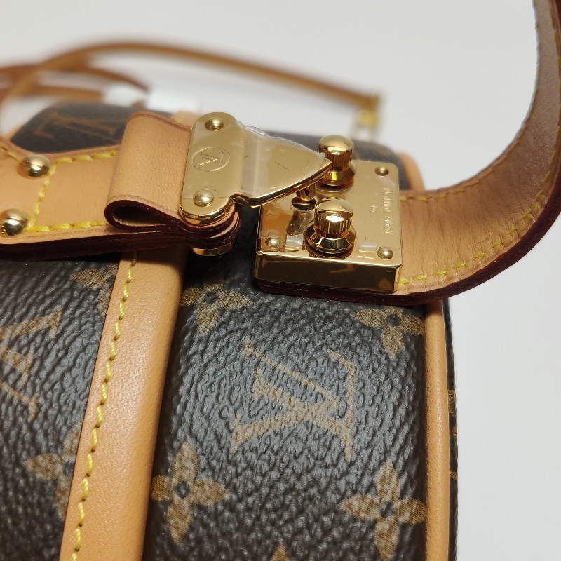 Louis Vuitton (LV) Boite Chapeau小號植鞣革Monogram印花圓餅包斜挎單肩包-17