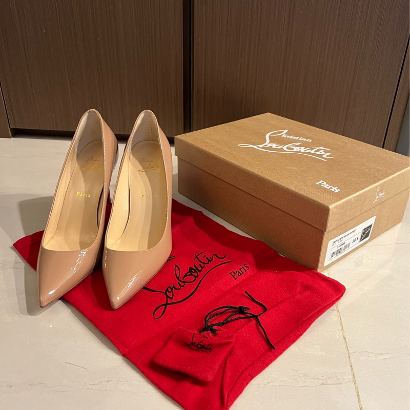Christian Louboutin 紅底鞋 漆皮膚色高跟鞋-0