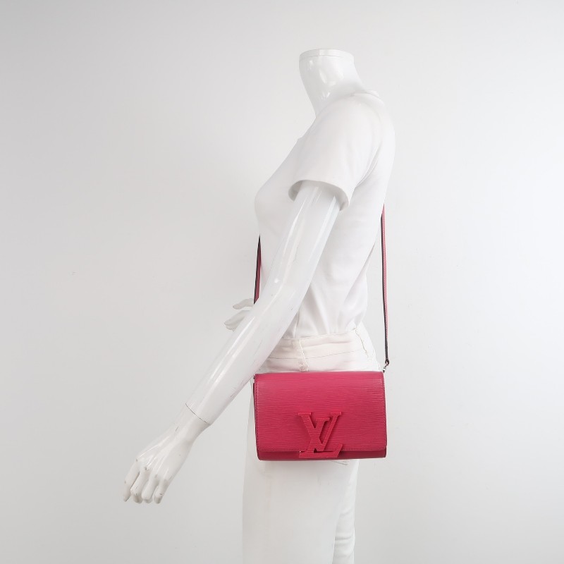 Louis Vuitton (LV) Louise牛皮純色字母logo水波紋woc斜挎包-1