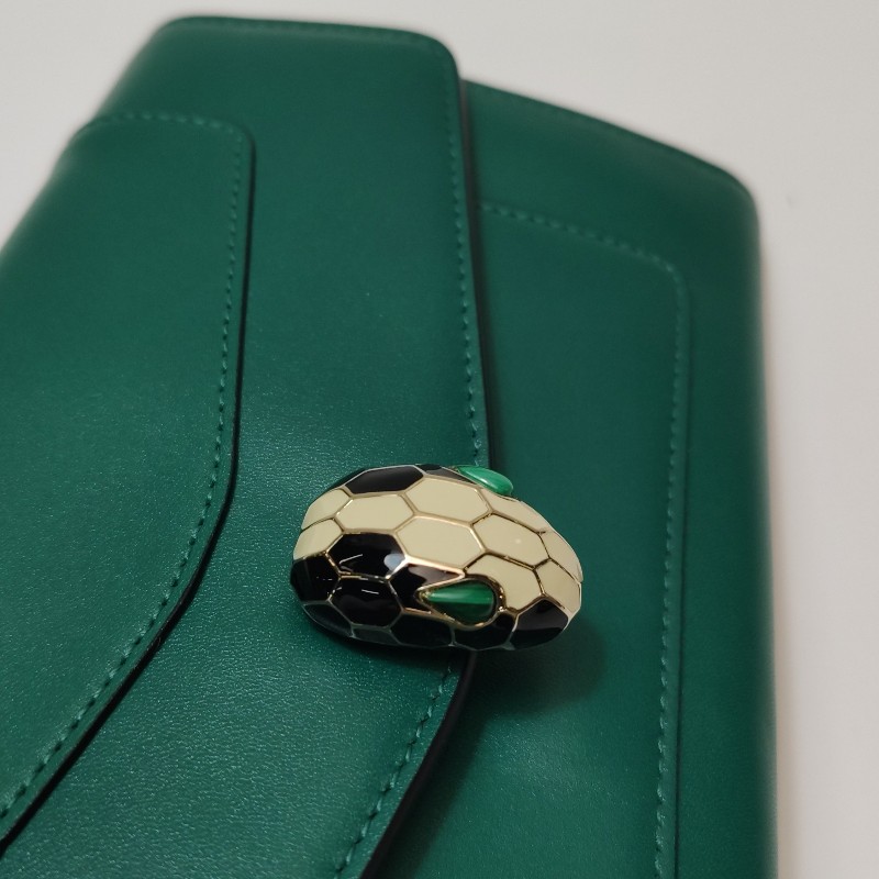 Bvlgari Serpenti Forever蛇頭包牛皮純色蛇頭單肩包-13