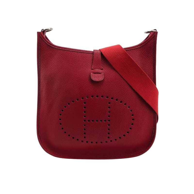 Hermes Evelyne33鏤空斜挎包單肩包
Clemence (TC）牛皮銀扣Q5國旗紅框F刻-0