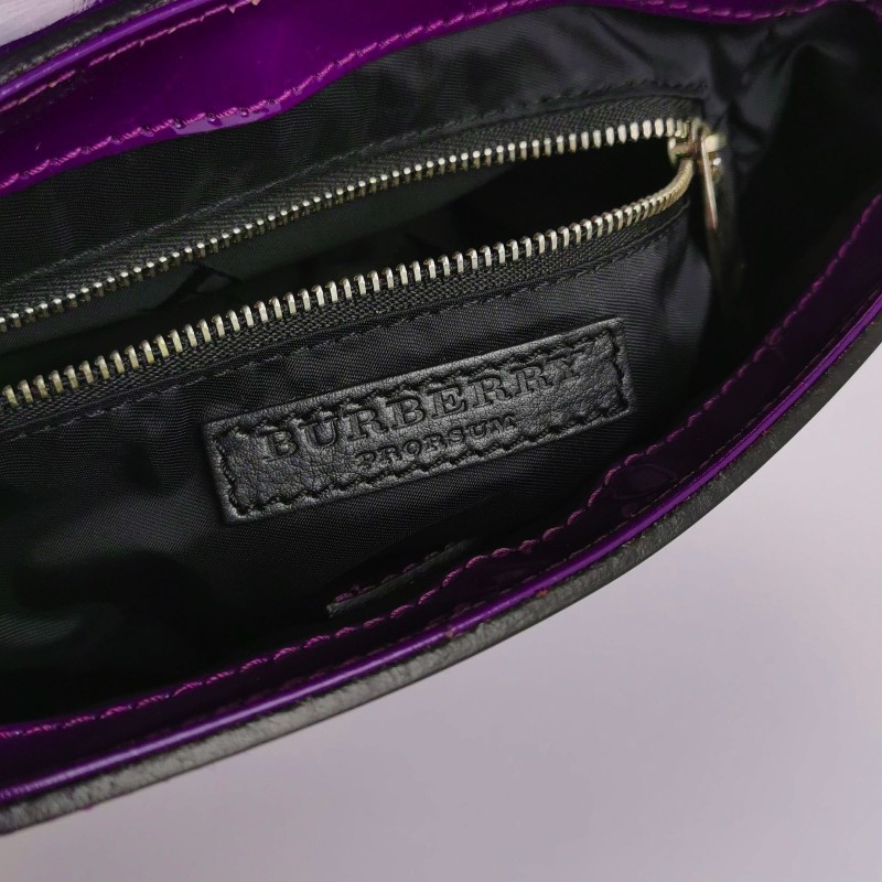 Burberry Prorsum牛皮純色銘牌logo斜挎包單肩包-7