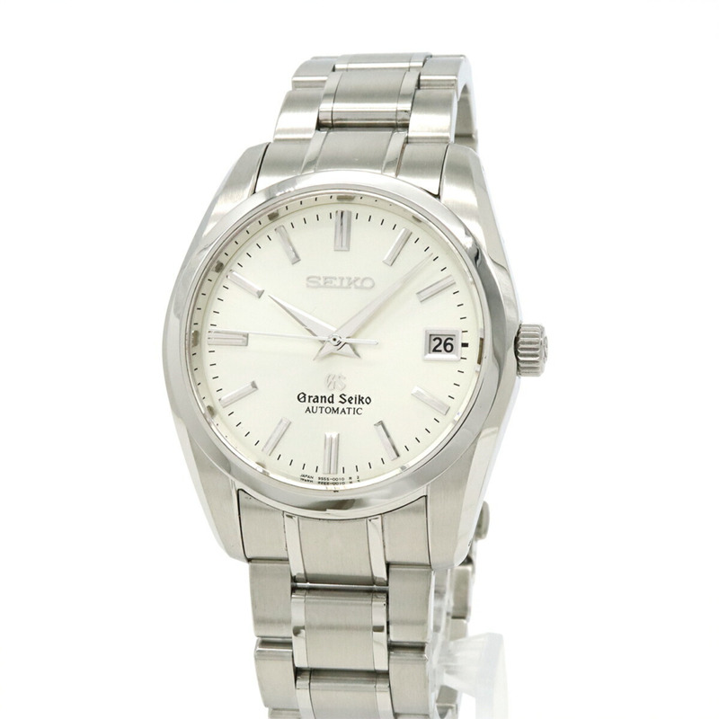 精工 Grand Seiko GS 銀色錶盤不鏽鋼男士自動手錶 SBGR001 9S55-0010-4