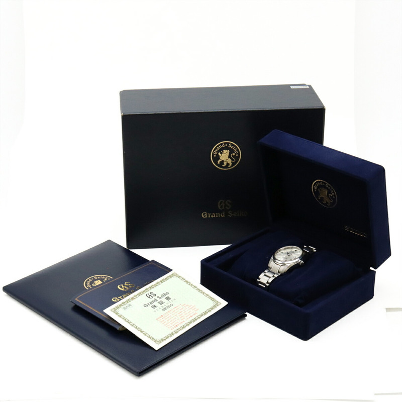 精工 Grand Seiko GS 銀色錶盤不鏽鋼男士自動手錶 SBGR001 9S55-0010-9