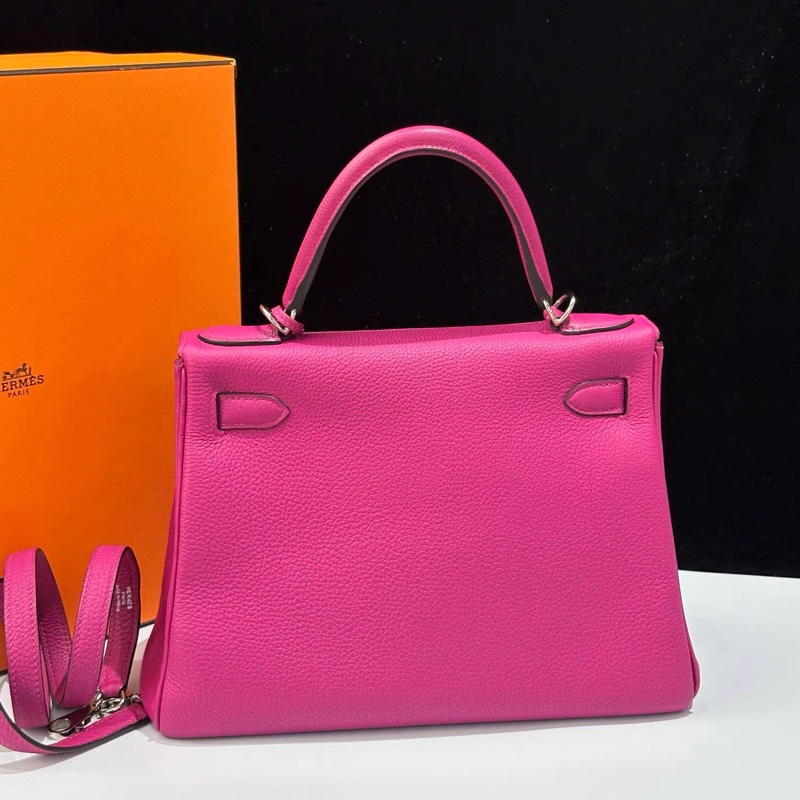 Hermes愛馬仕 Kelly28 L3玫瑰紫 銀扣 togo皮 C刻-1