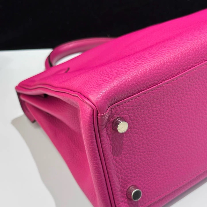 Hermes愛馬仕 Kelly28 L3玫瑰紫 銀扣 togo皮 C刻-2