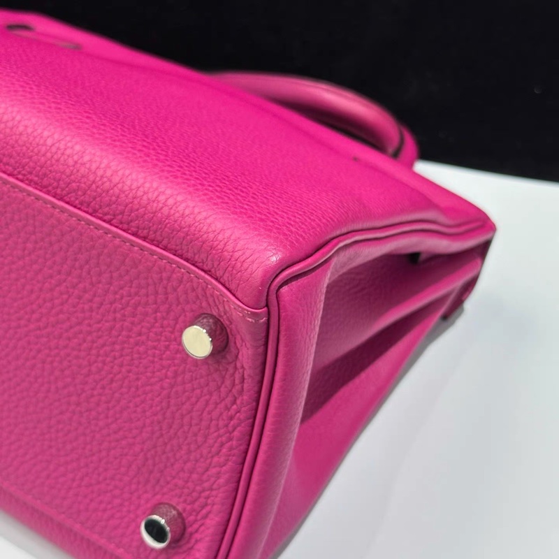 Hermes愛馬仕 Kelly28 L3玫瑰紫 銀扣 togo皮 C刻-3