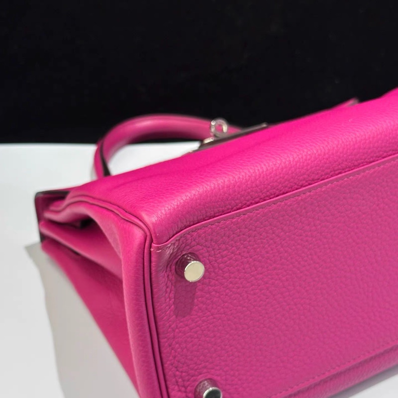 Hermes愛馬仕 Kelly28 L3玫瑰紫 銀扣 togo皮 C刻-4