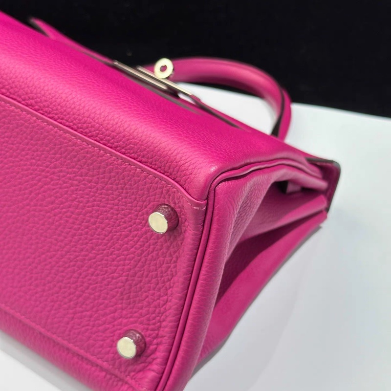 Hermes愛馬仕 Kelly28 L3玫瑰紫 銀扣 togo皮 C刻-5