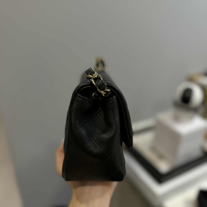 Chanel 方胖 羊皮 金扣-4
