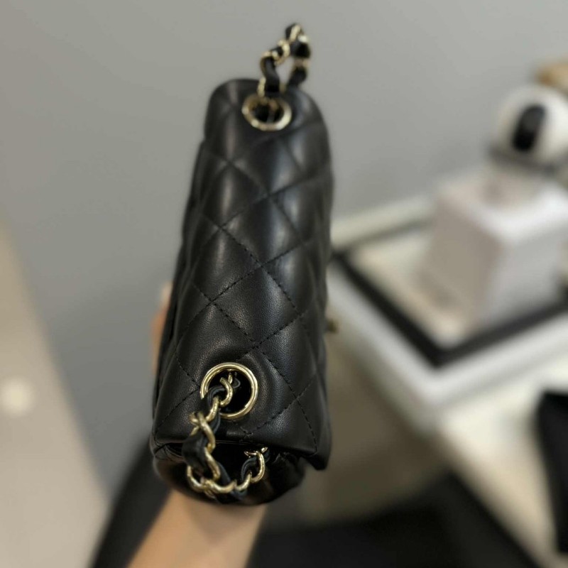 Chanel 方胖 羊皮 金扣-10