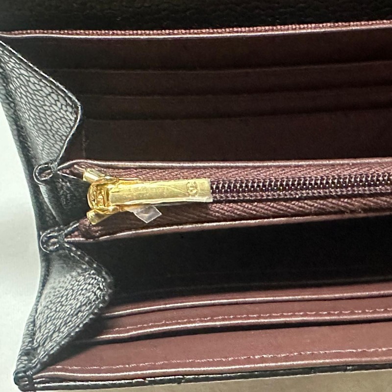 👝Chanel經典荔枝皮淡金扣長夾✨️-7