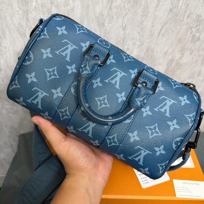 Lv大西洋藍Keepall Bandouliere 25芯片款-1