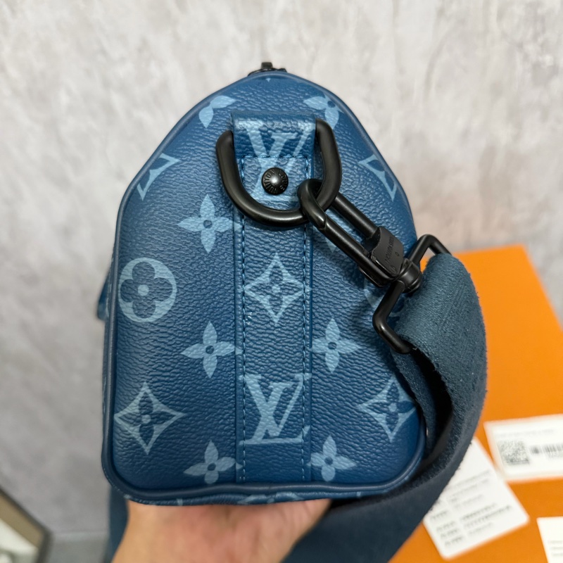 Lv大西洋藍Keepall Bandouliere 25芯片款-2