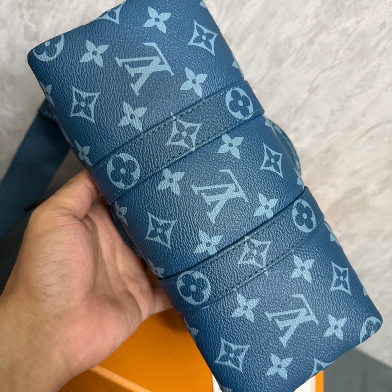 Lv大西洋藍Keepall Bandouliere 25芯片款-3