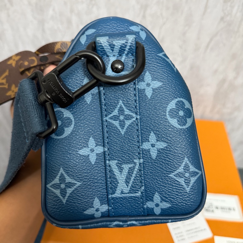 Lv大西洋藍Keepall Bandouliere 25芯片款-4