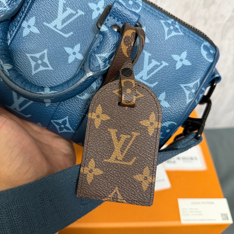Lv大西洋藍Keepall Bandouliere 25芯片款-5