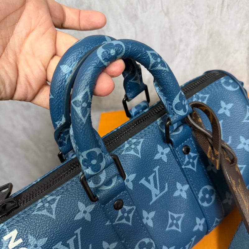 Lv大西洋藍Keepall Bandouliere 25芯片款-6