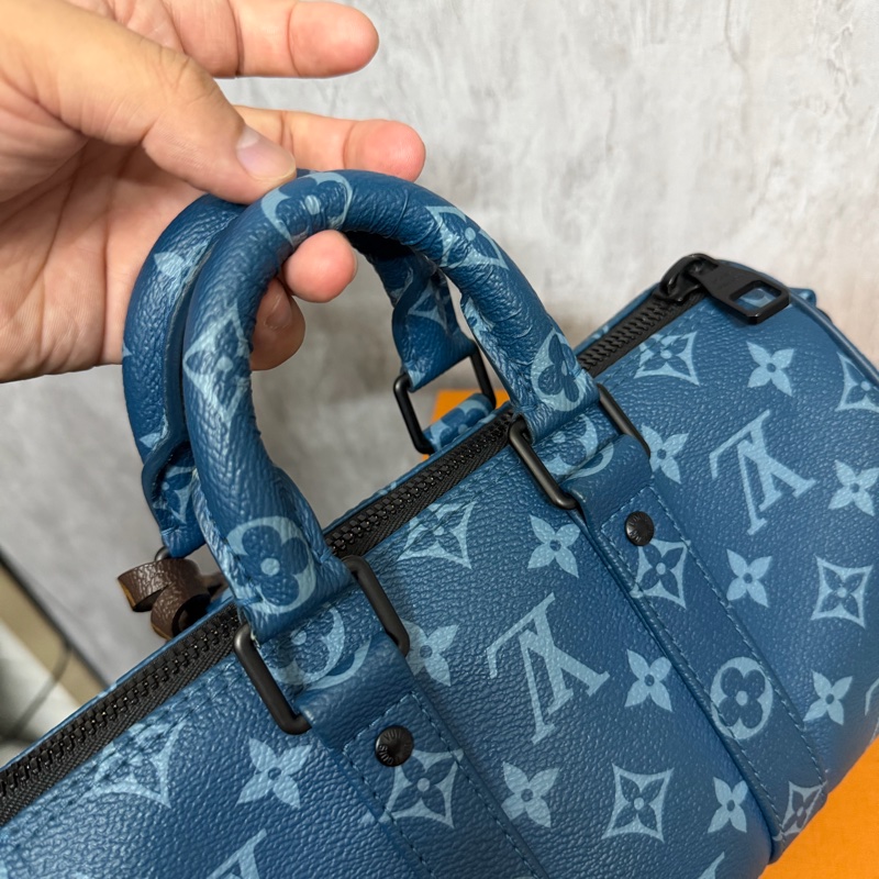 Lv大西洋藍Keepall Bandouliere 25芯片款-7