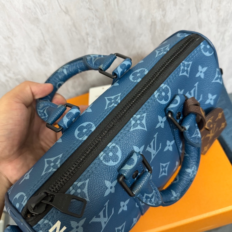 Lv大西洋藍Keepall Bandouliere 25芯片款-8