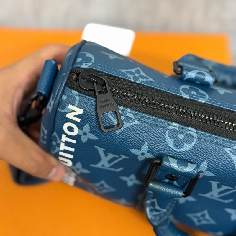 Lv大西洋藍Keepall Bandouliere 25芯片款-9