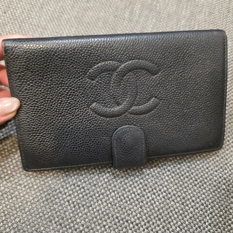 Chanel Vintage 荔枝紋牛皮中長夾