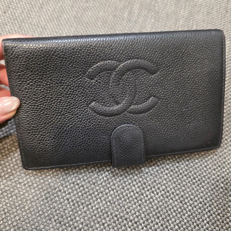 Chanel Vintage 荔枝紋牛皮中長夾-0